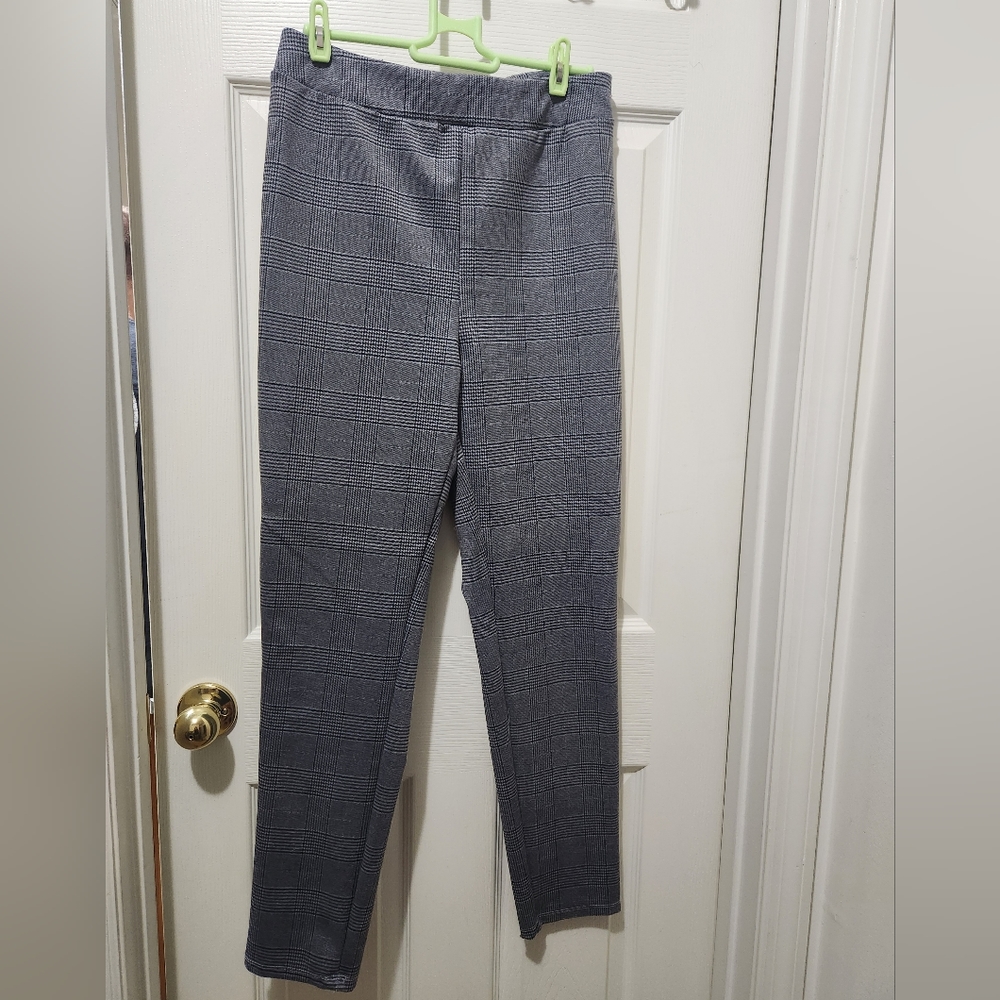 Plaid skinny high waist dress pants